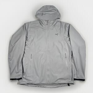 Arc'Teryx Kadin Hoody Zip Up Lightweight Jacket Light Grey size XL Outdoor B33